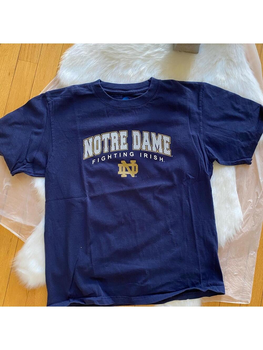 NCAA Notre Dame Fighting Irish Navy Blue T Shirt Large 16/18